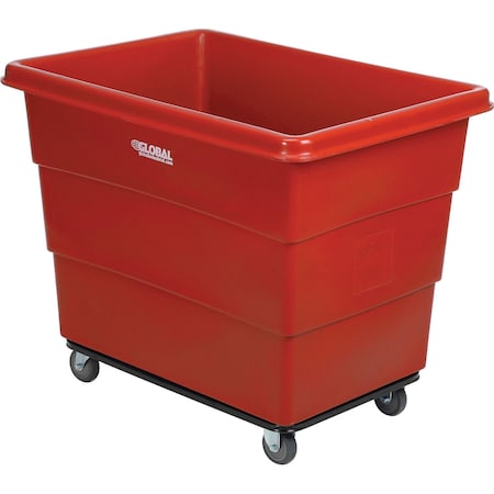 Global Industrial 16 Bushel Plastic Bulk Box Truck, Steel Chassis Base, Red, 42-3/5L x 30W x 35-3/5H 800315RD